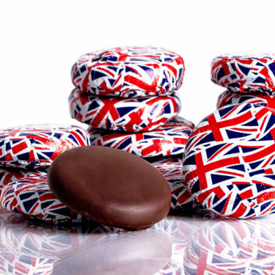 Picture of  Vegan Union Jack Dark Chocolate Peppermint Creams