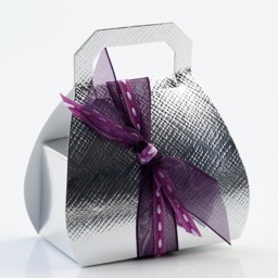 Show details for Silver Silk Favour Boxes Picture of Silver Silk Favour Boxes