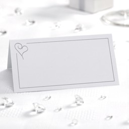 Picture of Place Cards - Contemporary Heart Silver