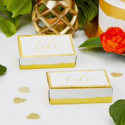 Show details for Dipped in Gold Cake Boxes Picture of Dipped in Gold Cake Boxes