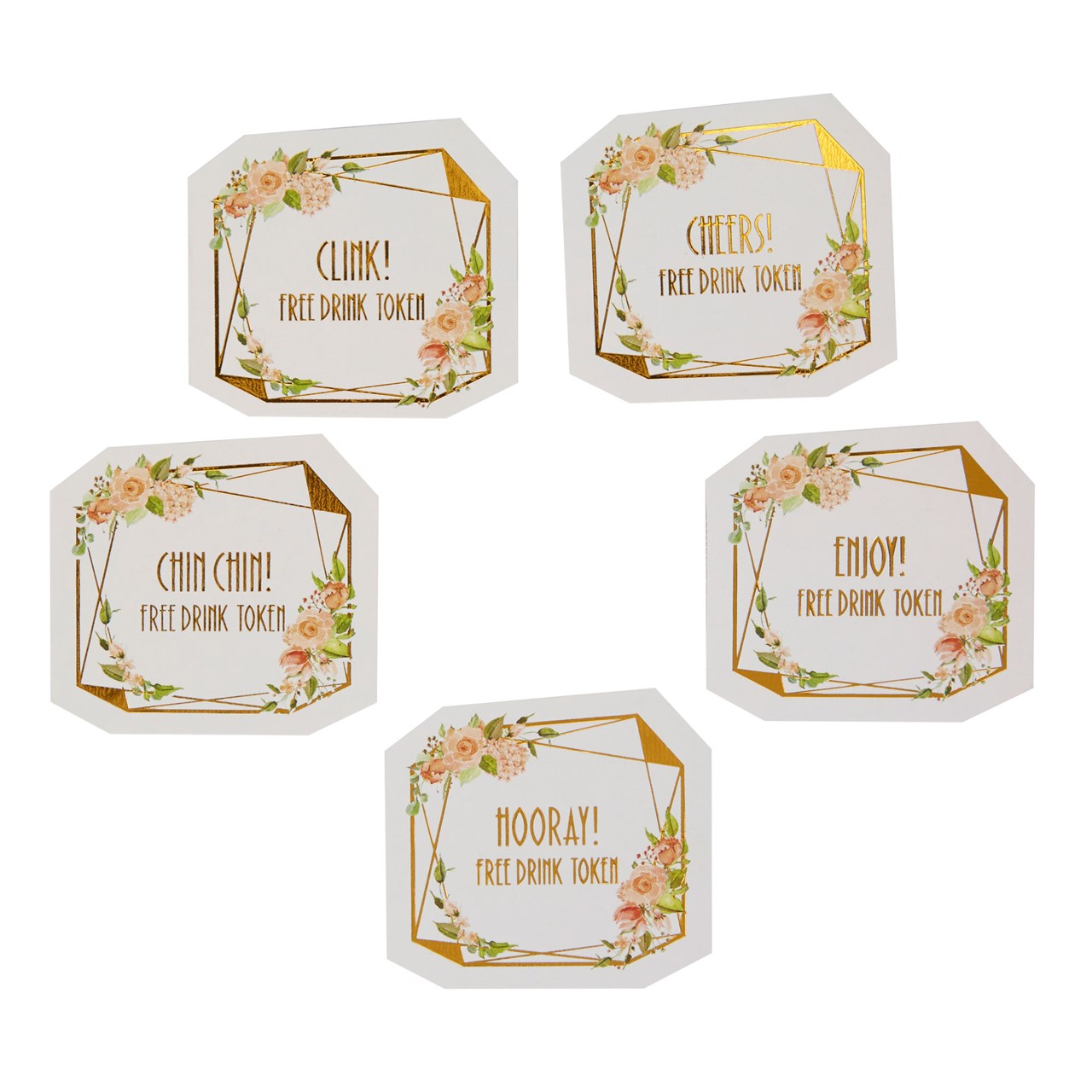 Picture of Geo Floral Drink Tokens