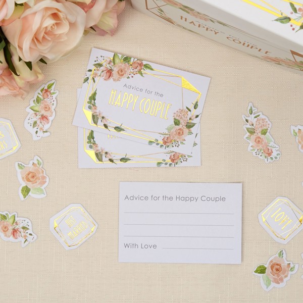 Picture of Geo Floral Wedding Wishes Cards 