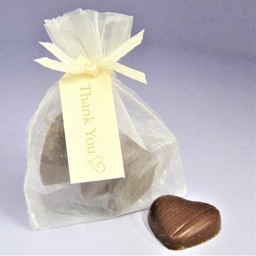 Picture of Chocolate Hearts Message Ivory Voile Bag