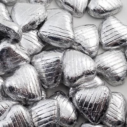 Show details for Silver Chocolate Foil Hearts Picture of Silver Chocolate Foil Hearts