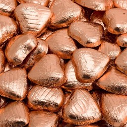 Picture of Rose Gold Chocolate Foil Hearts