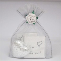 Picture of Vegan Silver Voile Bag Heart Chocolate Favour