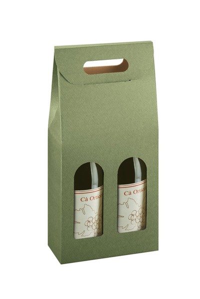 Picture of Green Linea Wine Duo Bottle Box with Windows