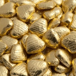 Picture of Gold Foiled Chocolate Hearts