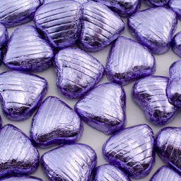 Picture of Lilac Foiled Chocolate Hearts