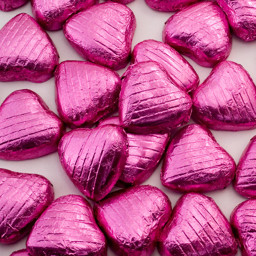Show details for Bright Pink Foiled Chocolate Hearts Picture of Bright Pink Foiled Chocolate Hearts