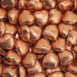 Picture of Copper DS Foil Milk Chocolate Hearts