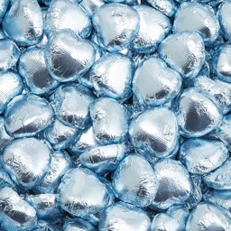 Show details for Blue DS Foil Milk Chocolate Hearts Picture of Blue DS Foil Milk Chocolate Hearts