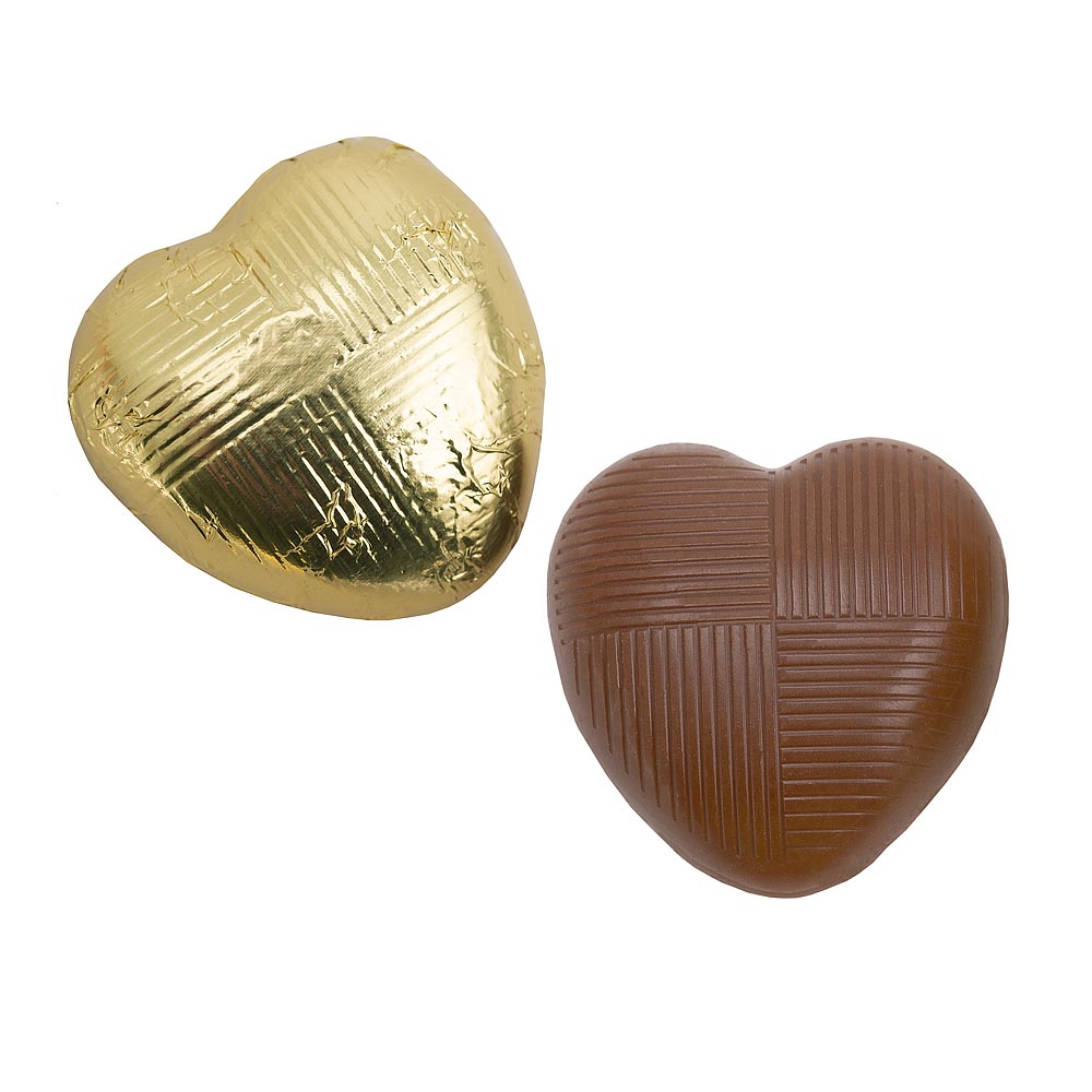 Gold DS Foil Milk Chocolate Hearts UK Wedding Favours