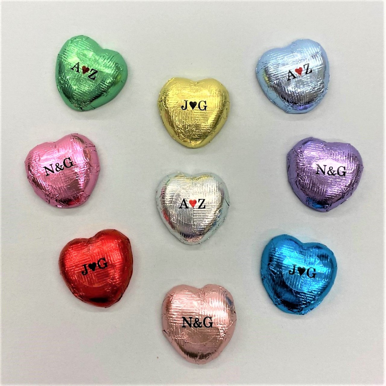 Picture of Personalised Chocolate Foil Hearts