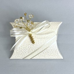 Picture of Antique Pale Ivory Pelle Pillow Favour