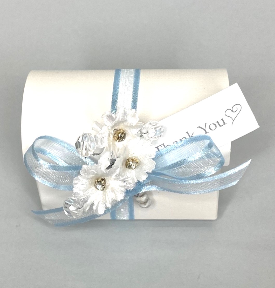 Picture of Blue Sparkle White Linen Chest Favour