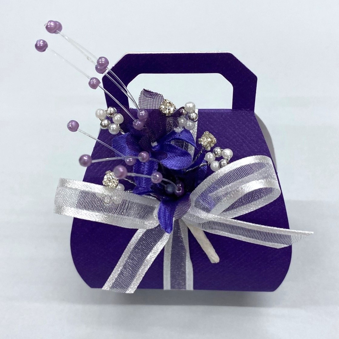 Picture of Regal Purple Silk Handbag Favour