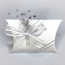 Show details for White Linen Pillow Favour Picture of White Linen Pillow Favour