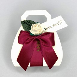 Picture of Ivory Silk Rose Handbag Favour