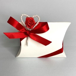 Show details for Bridal White Heart Pillow Favour Picture of Bridal White Heart Pillow Favour
