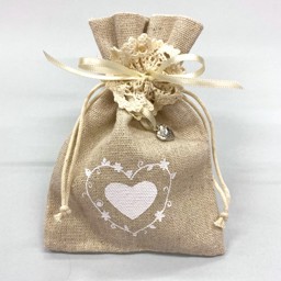 Show details for Hessian Bag with Large Heart Picture of Hessian Bag with Large Heart