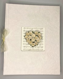 Picture of Large Ivory Roses Guest Book & Photo Album