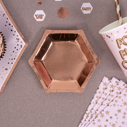 Show details for Paper Plates Rose Gold Small - Glitz & Glamour Picture of Paper Plates Rose Gold Small - Glitz & Glamour