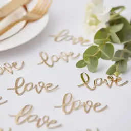 Show details for Gold Love Table Confetti Picture of Gold Love Table Confetti