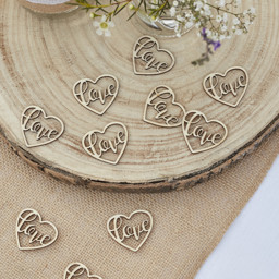 Show details for Wooden Love Table Confetti Picture of Wooden Love Table Confetti