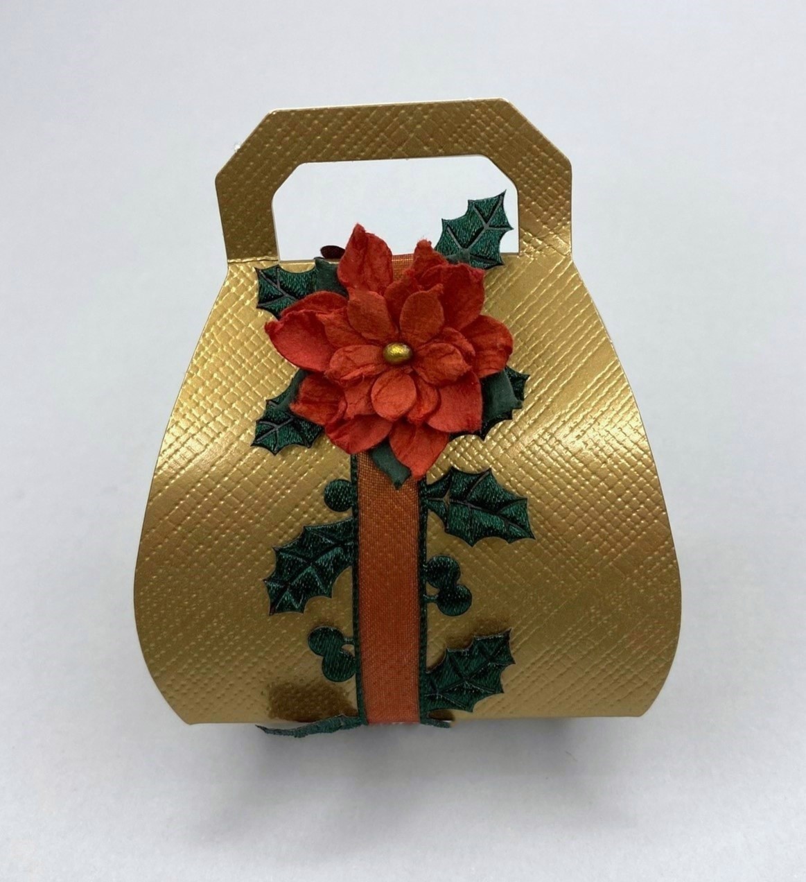 Picture of Christmas Gold Silk Handbag Box