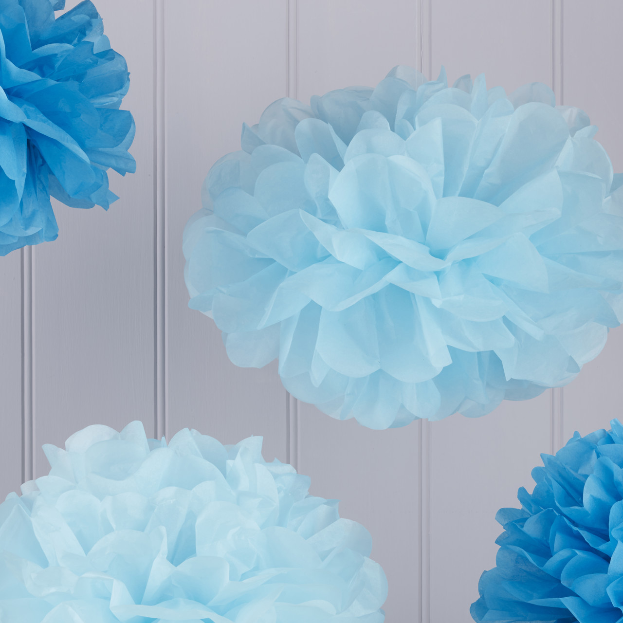 Picture of Blue Tissue Pompoms