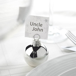 Show details for Bauble Place Card Holder - Silver Picture of Bauble Place Card Holder - Silver