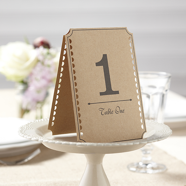 Picture of Brown Kraft Table Numbers - Vintage Affair - 1 - 12