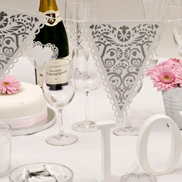 Show details for Vintage Romance - Paper Bunting - White/Silver Picture of Vintage Romance - Paper Bunting - White/Silver