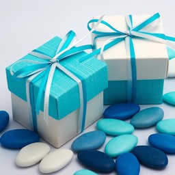 Picture of DIY Two Tone Boxes in White & Celeste Blue Silk