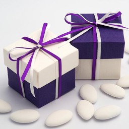 Picture of DIY Two Tone Boxes in White & Purple Silk
