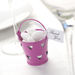 Show details for Favour Pails - Heart Design in Hot Pink Picture of Favour Pails - Heart Design in Hot Pink