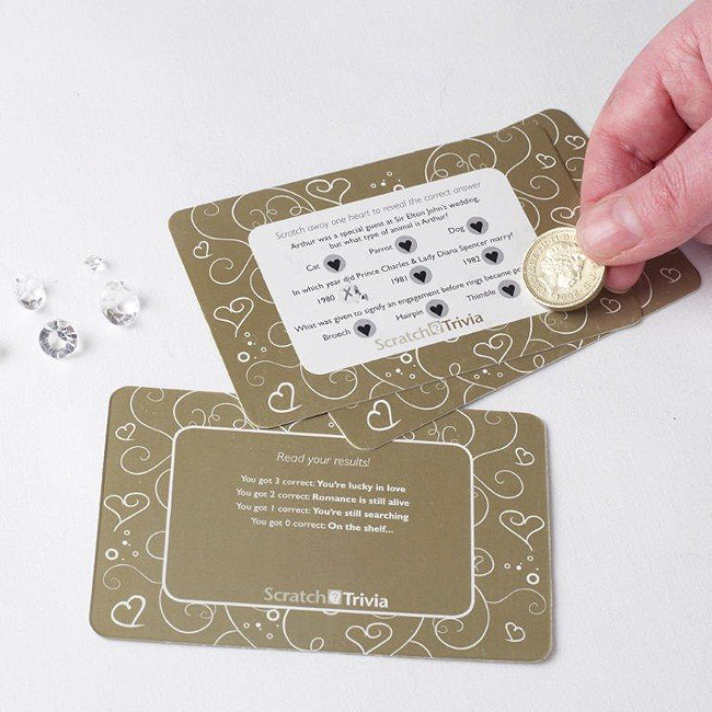 Picture of Gold Wedding Scratch Trivia Cards