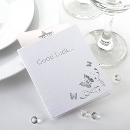 Show details for Lottery Ticket Holder White Silver Elegant Butterfly Picture of Lottery Ticket Holder White Silver Elegant Butterfly