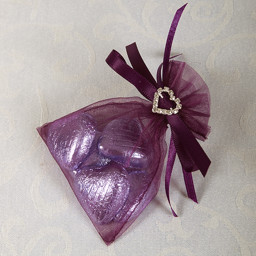 Picture of Ready Made Organza and Diamante Pouch in Aubergine