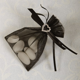 Picture of Ready Made Organza and Diamante Pouch in Black