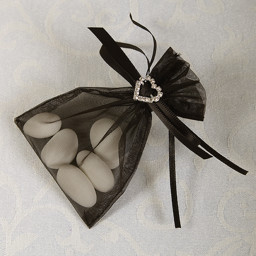 Show details for Ready Made Organza and Diamante Pouch in Black Picture of Ready Made Organza and Diamante Pouch in Black
