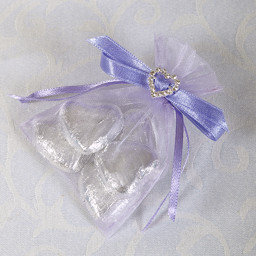 Show details for Ready Made Organza and Diamante Pouch in Lilac Picture of Ready Made Organza and Diamante Pouch in Lilac