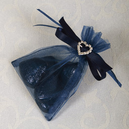 Picture of Ready Made Organza and Diamante Pouch in Navy