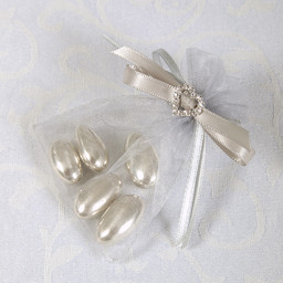Show details for Ready Made Organza and Diamante Pouch in Silver Picture of Ready Made Organza and Diamante Pouch in Silver