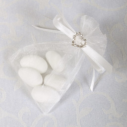 Show details for Ready Made Organza and Diamante Bag in White Picture of Ready Made Organza and Diamante Bag in White