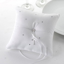 Show details for Ring Cushion - Diamond Elegance in White Picture of Ring Cushion - Diamond Elegance in White