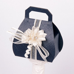 Picture of Silk Navy and Ivory Hand Bag