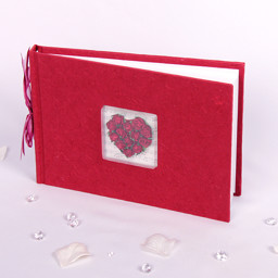 Picture of Simply Roses Burgundy Heart Guest Book