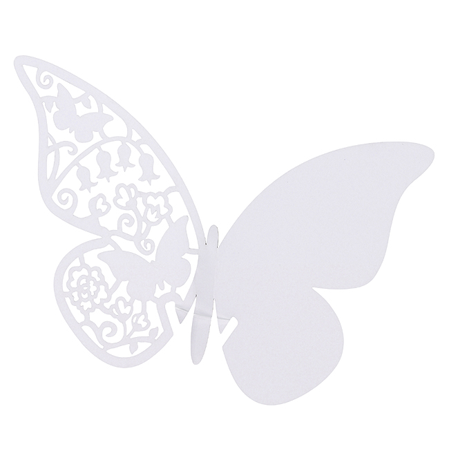 Picture of Something in the Air Butterfly Place Cards for Glass in White